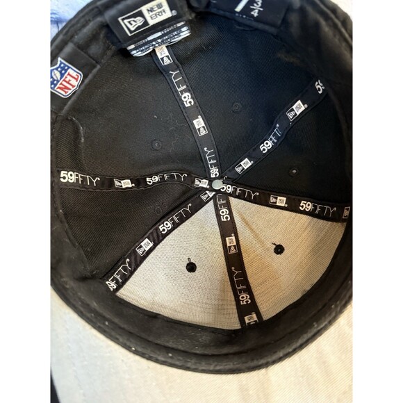 NFL Las Vegas Raiders New Era 59Fifty Fitted Cap Black Silver 7 3/4 - Picture 4 of 10
